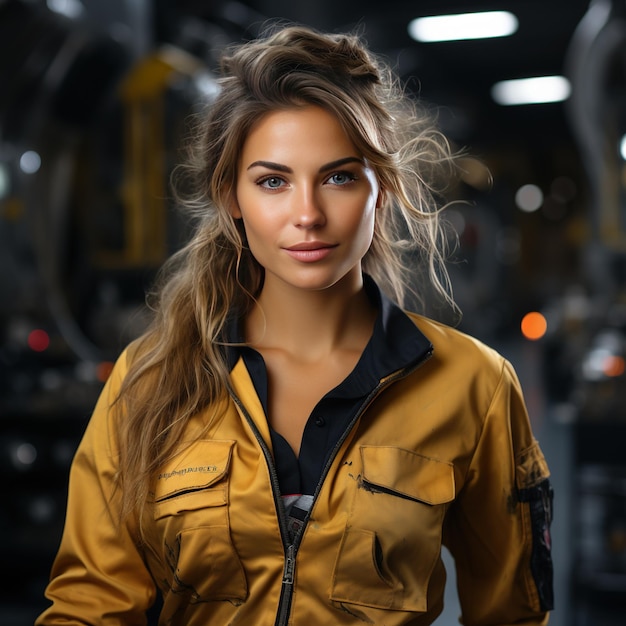 Portrait of lady Engineer on duty