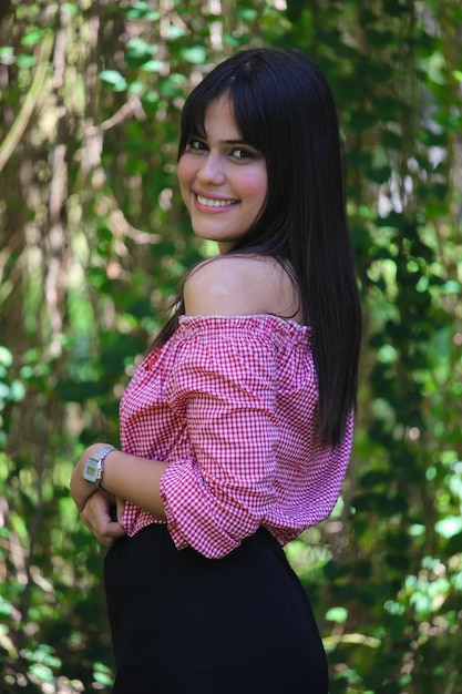 Portrait of a latin young woman outdoor