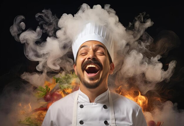 Photo portrait of a laughing chef