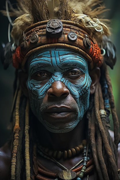 Portrait of the leader of an African tribe