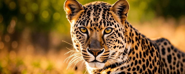 Portrait of a leopard in its habitat