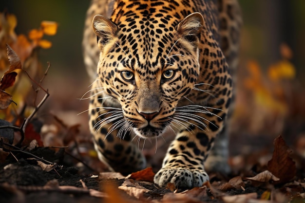 숲 에 있는 panthera pardus 표범 의 초상화