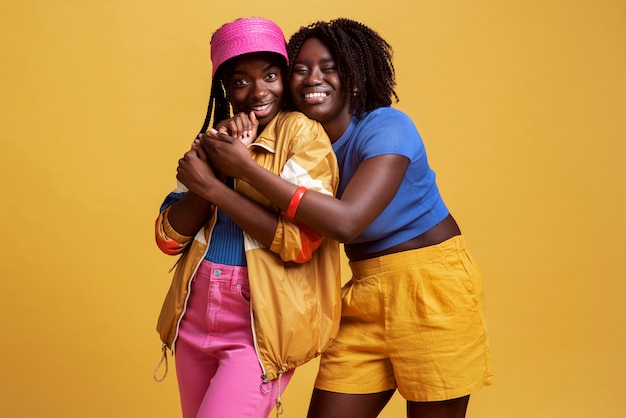 Portrait of lesbian couple posing together