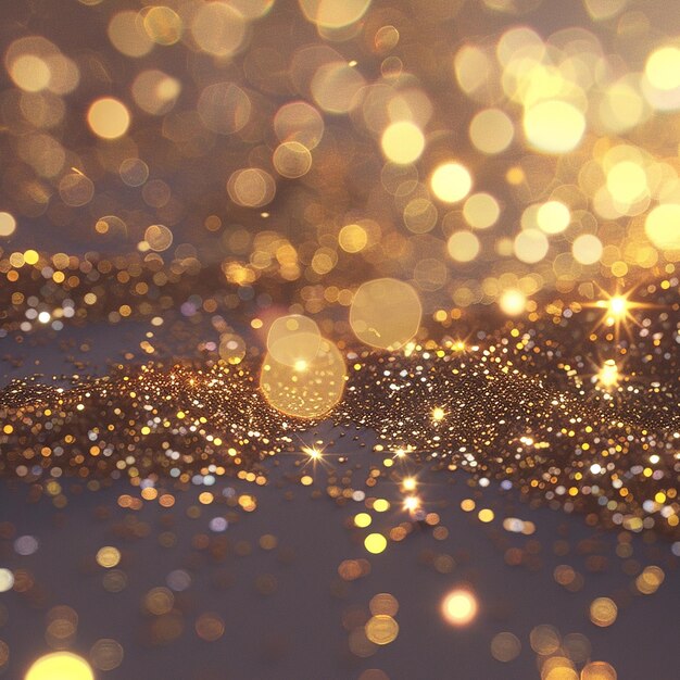 Portrait of Light and Bright Gold Glitter Flat Surface