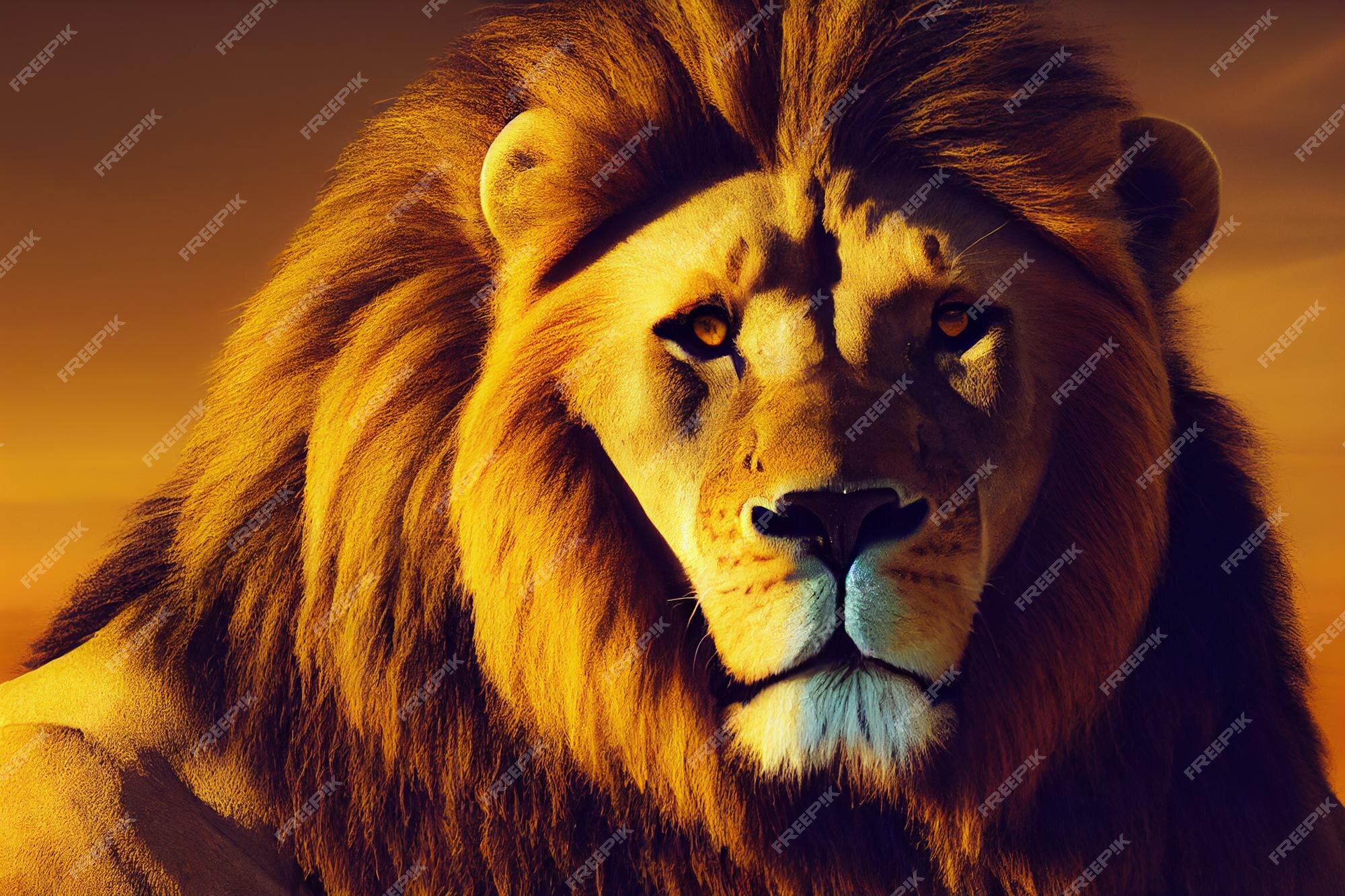 Premium Photo | Portrait of a lion closeup of wild lion face on black background Premium Photo | Portrait of a lion closeup of wild lion face on black background