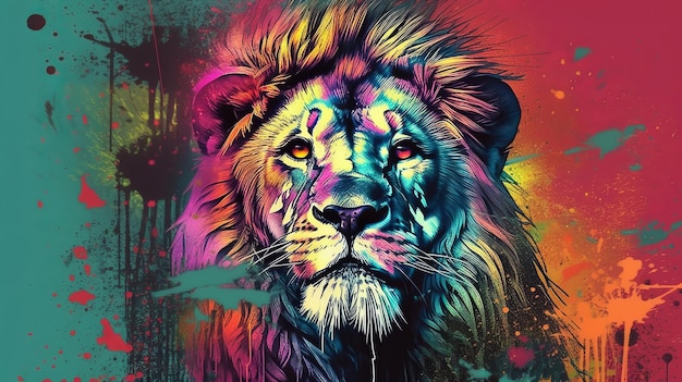 Portrait of a Lion in Generative AI paints