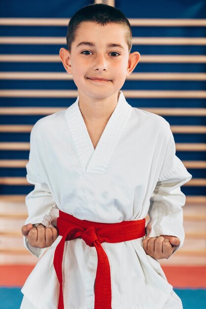 Portrait of little boy in kimono