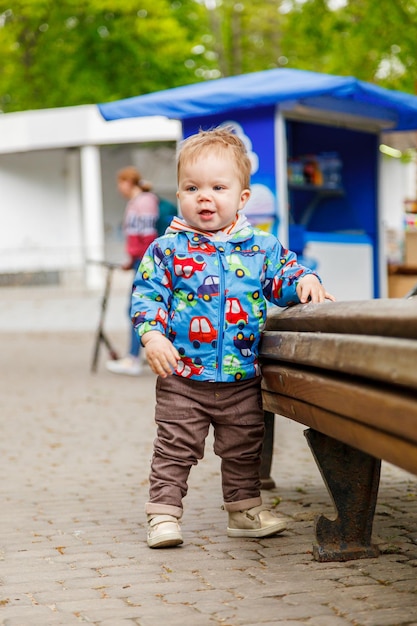 Portrait little boy in the park