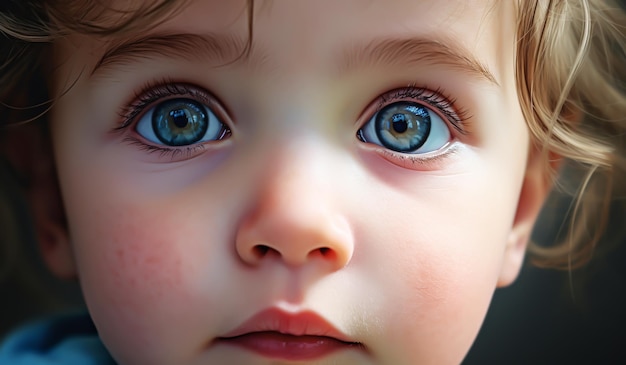 Portrait of a little child isolated on dark background ai generated