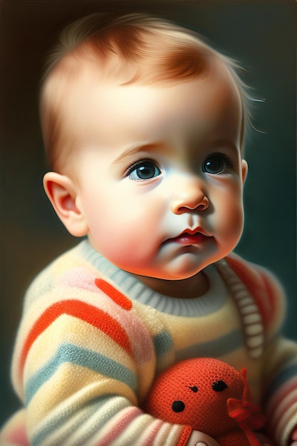 작은 귀여운 아기의 초상화