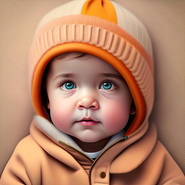 작은 귀여운 아기의 초상화