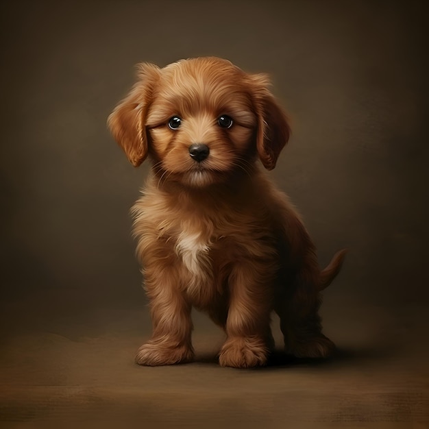 Portrait of a little cute puppy generated ai