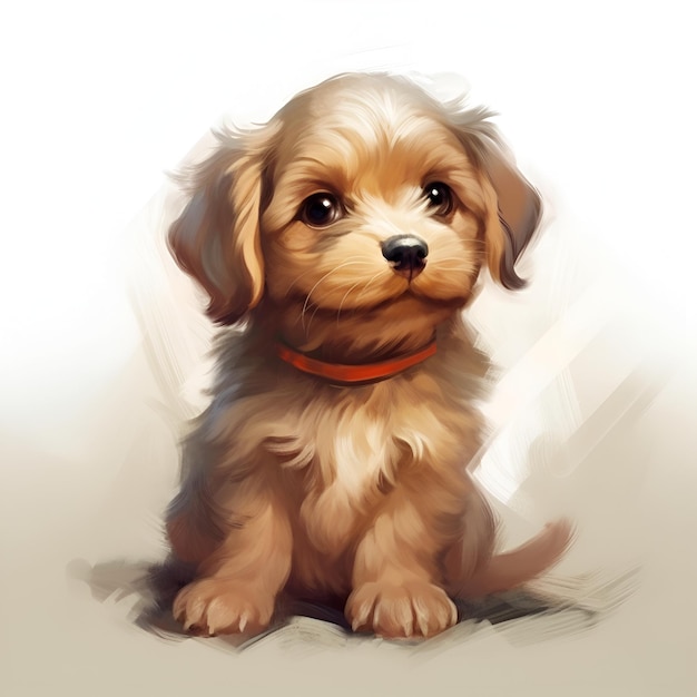 Portrait of a little cute puppy generated ai