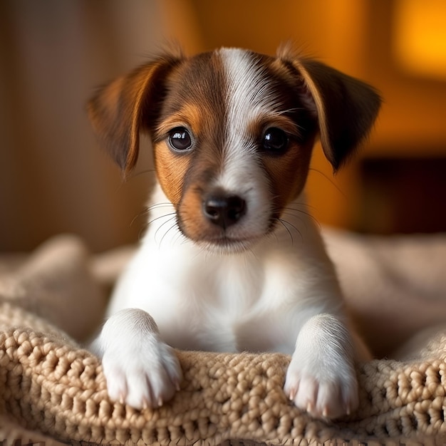 AI が生成した小さなかわいい子犬のポートレート