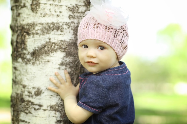 portrait of little girl in the park