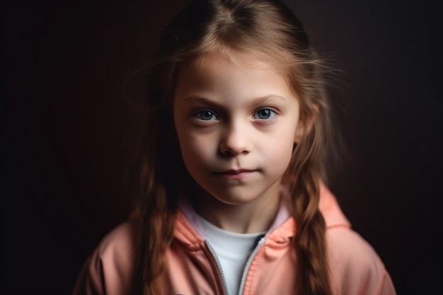 Портрет маленькой девочки в спортивной одежде, созданный с помощью генеративного ИИ