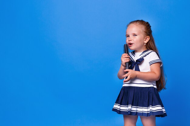 Portrait of a little girl with blue eyes