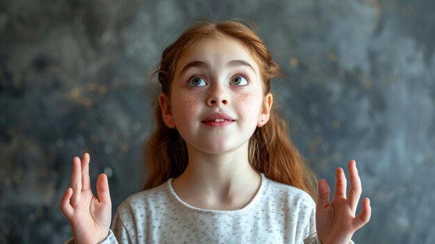 Foto ritratto di una ragazzina con i capelli lunghi