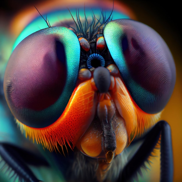 Portrait Longlegged fly closeup Generative Ai