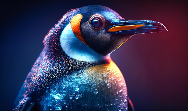 Portrait look close view Penguin animal