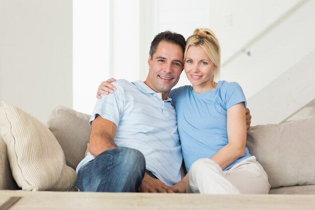 Portrait of a loving couple in the living room