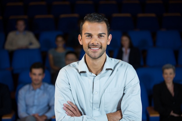 Portrait of male business executive at conference center