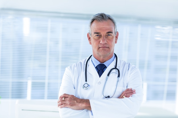 Portrait of male doctor in hospital