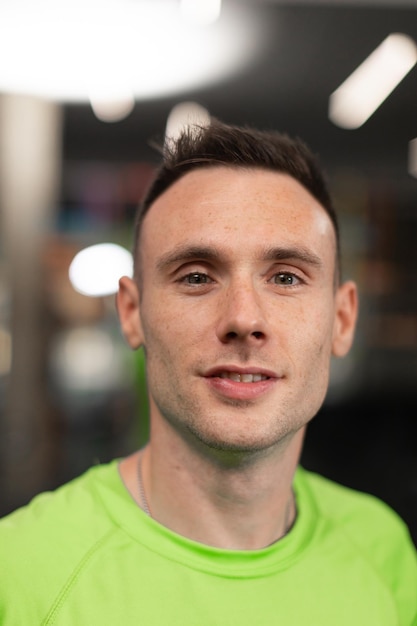 Portrait of a male trainee posing for the camera at the gym