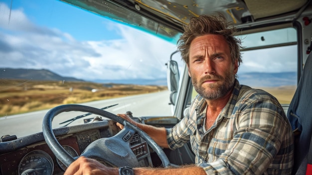 Portrait of a male truck driver