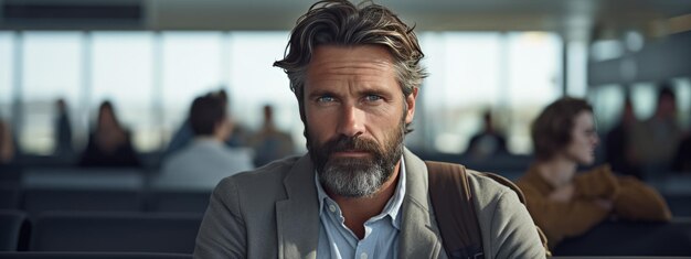 Photo portrait of a man in the airport