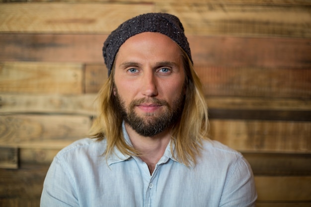 Portrait of man in coffee