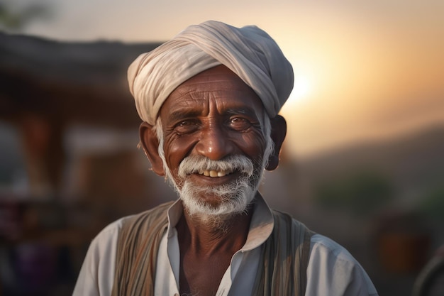 portrait of man Indian smiling Generative Ai