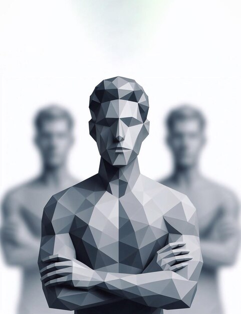 Portrait of a man in Low Poly style