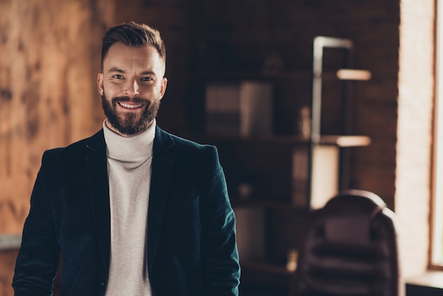 portrait man at office working