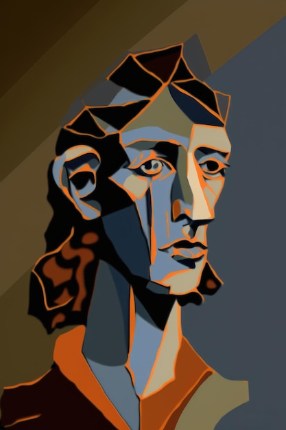 Portrait of man in old style painting Beautiful illustration picture Generative AI