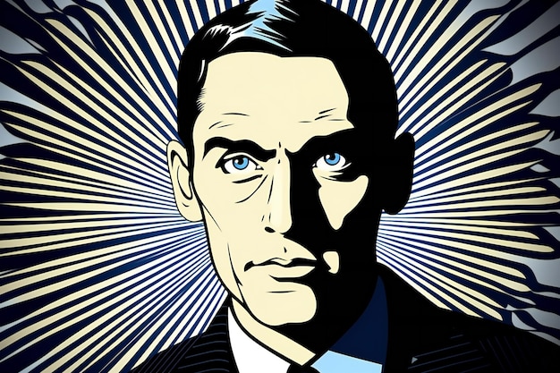 Portrait of a man in pop art style