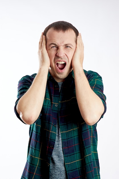 Portrait of a man posing in the studio