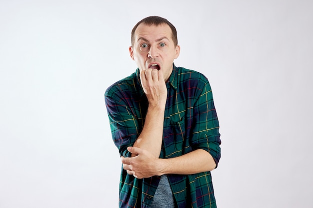 Portrait of a man posing in the studio