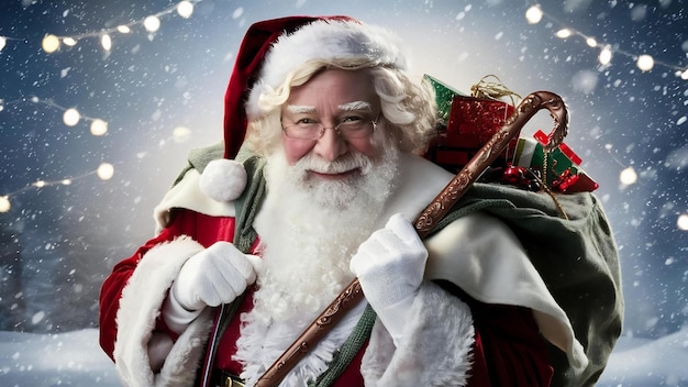 Portrait of man in santa claus costume