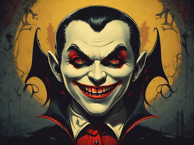 Photo portrait of a man in a vampire costume halloween theme generative ai