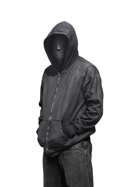 Premium Photo | Portrait of man wearing anonymous mask