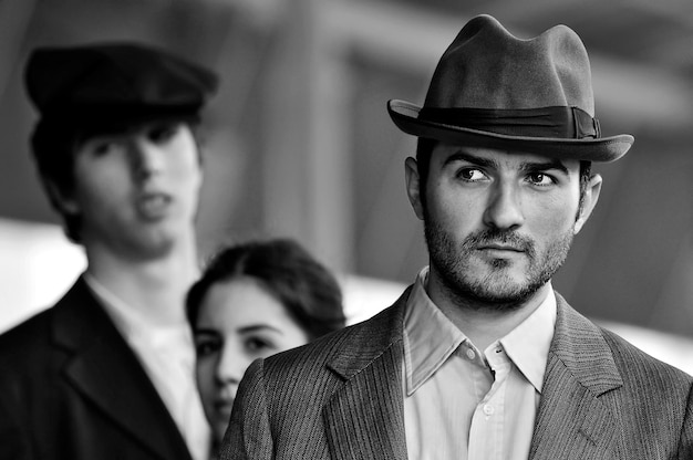 Portrait of man wearing hat