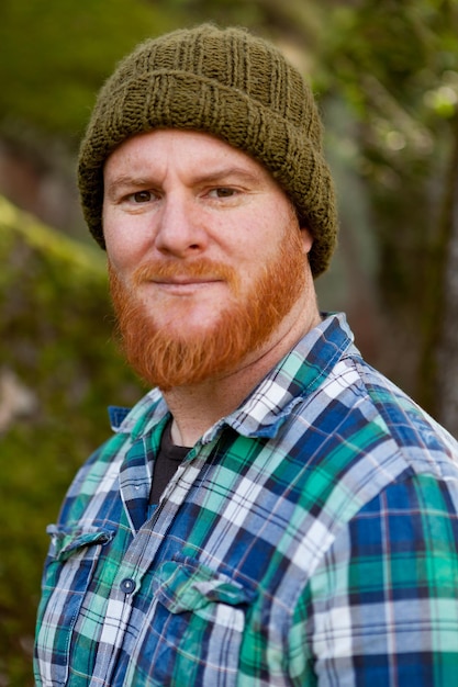 Portrait of man wearing hat