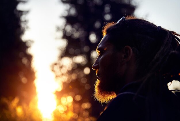 Portrait of man with dreadlocks