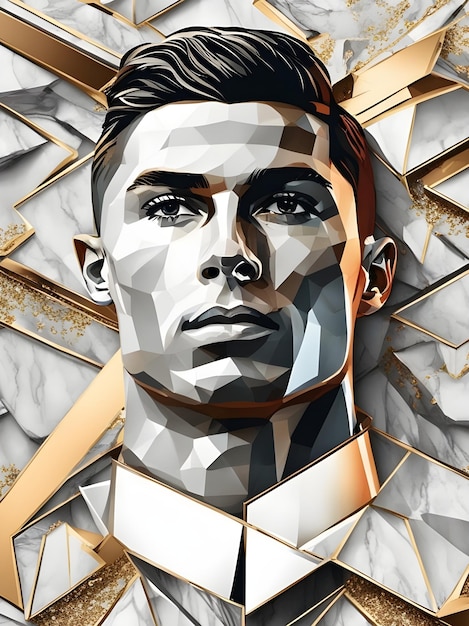 A portrait of a man with a tie on it cristiano ronaldo