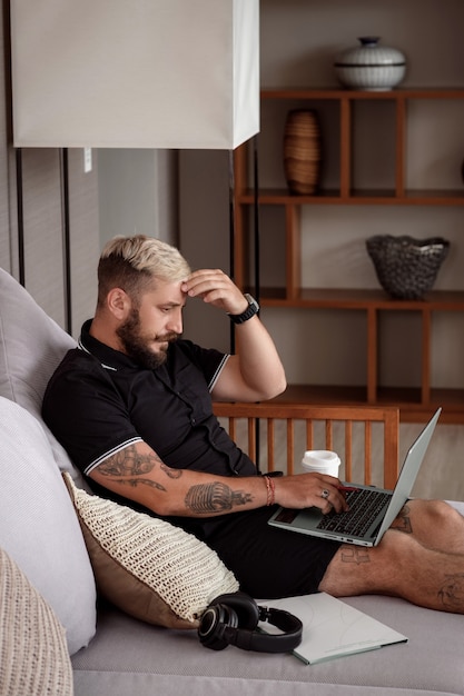 portrait man working from home