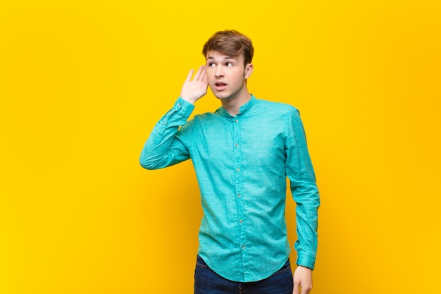 Portrait of a man on a yellow background