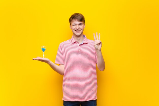 Portrait of a man on a yellow background