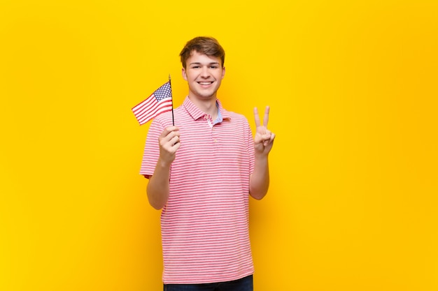 Portrait of a man on a yellow background