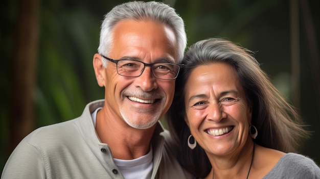 portrait of a married couple showing a smiling pose